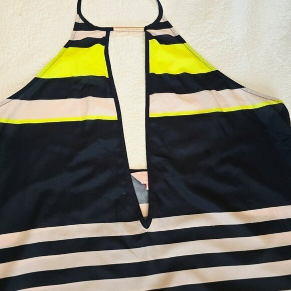 Ted Baker Women's Striped Sheer Halter Maxi Dress Size Medium Swimwear Coverup - Picture 7 of 15